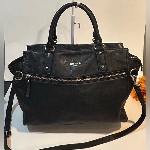 Kate Spade Black Leather Tote Shoulder bag crossbody - Picture 11 of 11